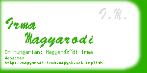 irma magyarodi business card